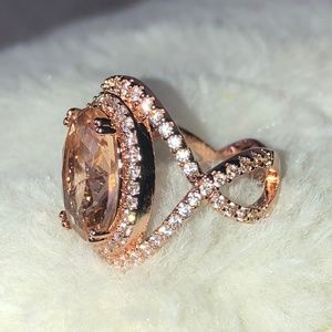 Oval-Cut Morganite and Sapphire Engagement Ring